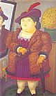 Fernando Botero Mujer Con Abrigo de Piel painting